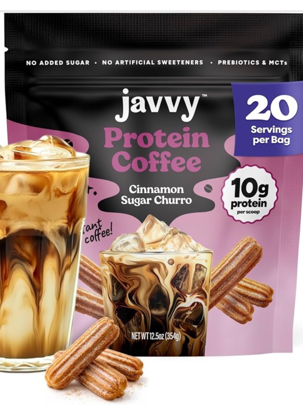 NEW Javvy Cinnamon Sugar Churo Protein Coffee